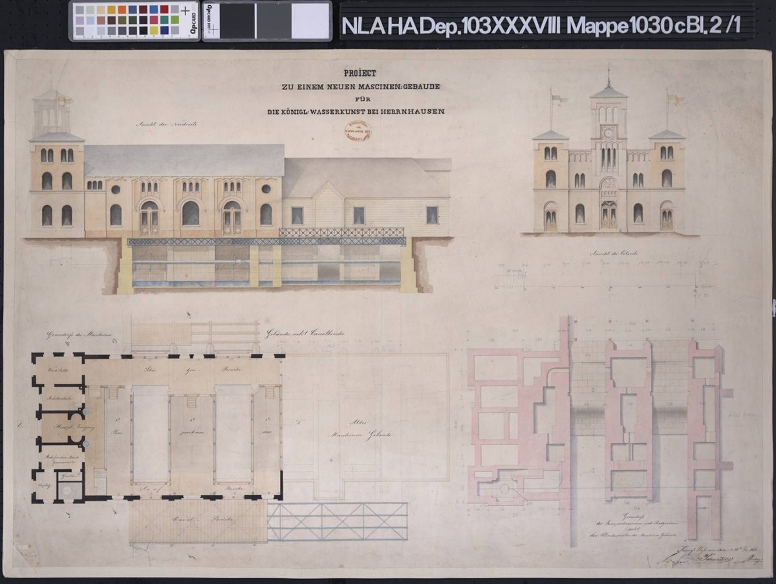 Historische Zeichnungen der neuen Wasserkunst
