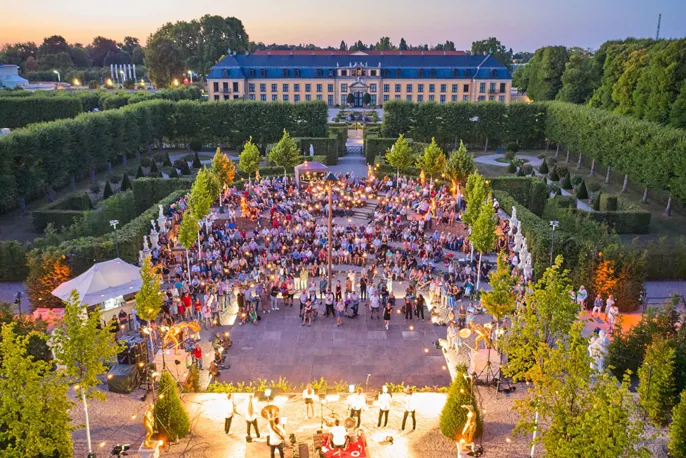 Das Gartentheater aus der Vogelperspektive