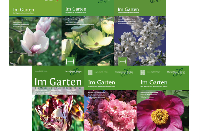 Die Titelseiten diverser "Im Garten"-Ausgaben