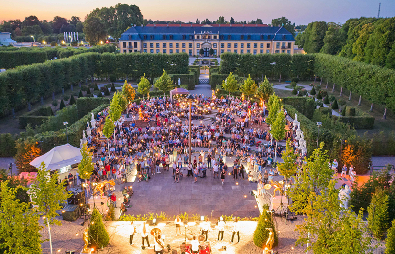 Das Gartentheater aus der Vogelperspektive