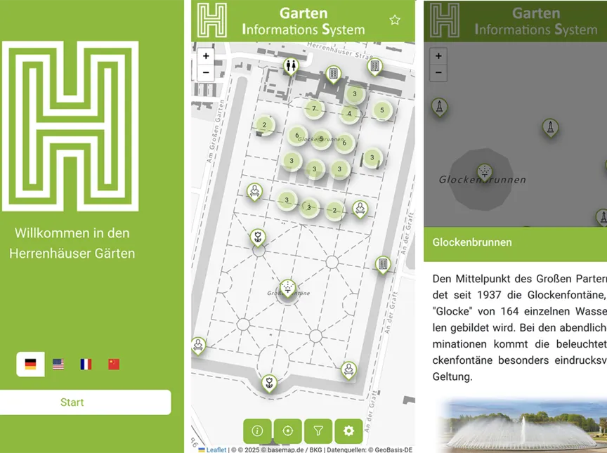 Digitale Karte des Großen Gartens